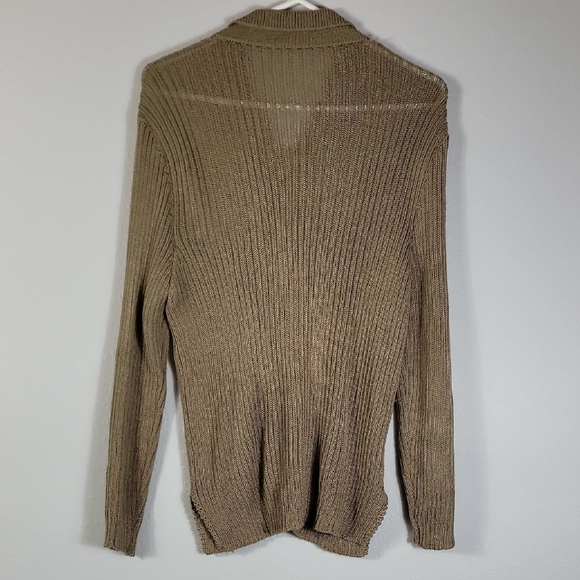 Vintage Crochet Chunky Knit Women Cardigan Size S Brown Button Up Cottage Preppy - Picture 8 of 12